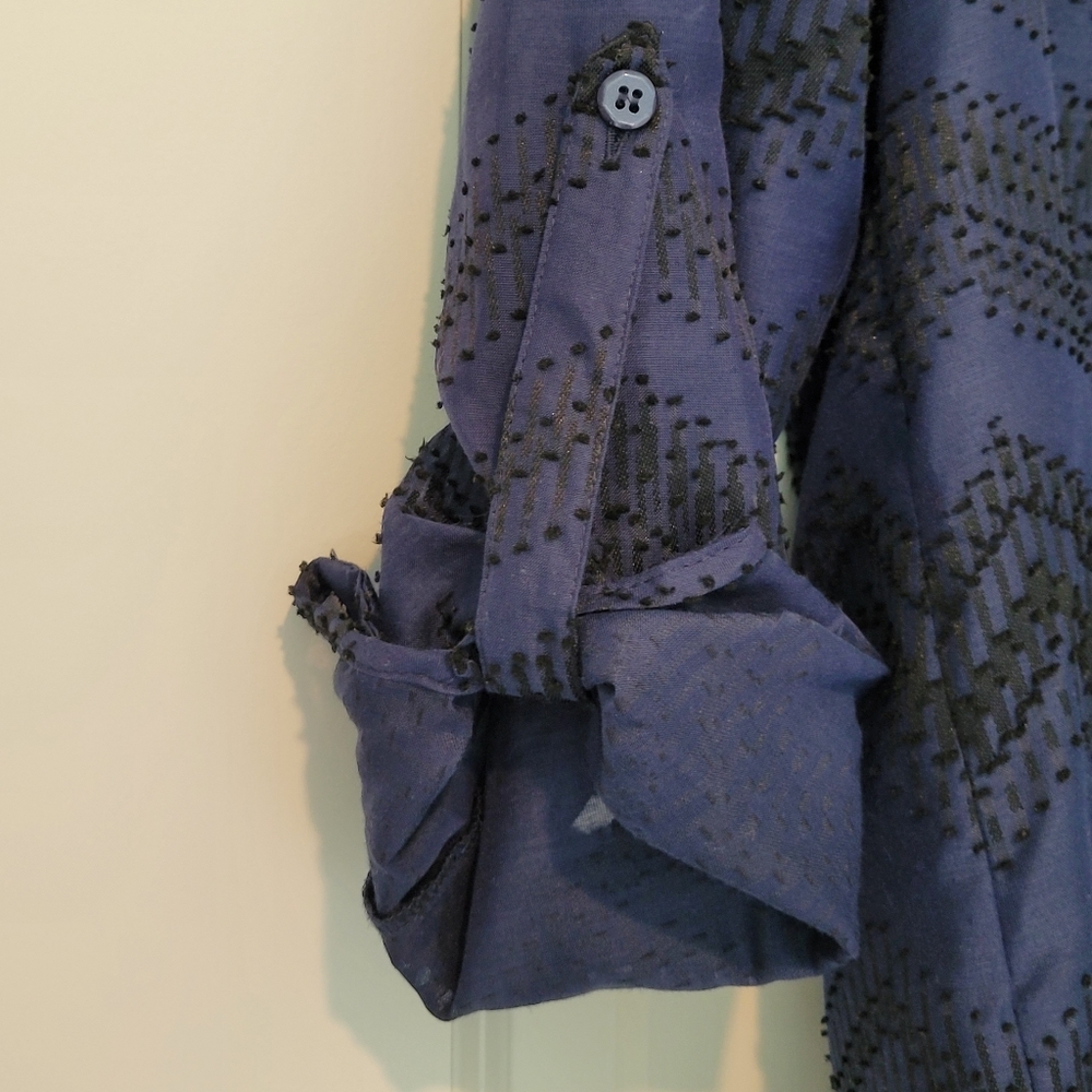THE LIMITED Navy Chevron Blouse - Picture 3 of 4